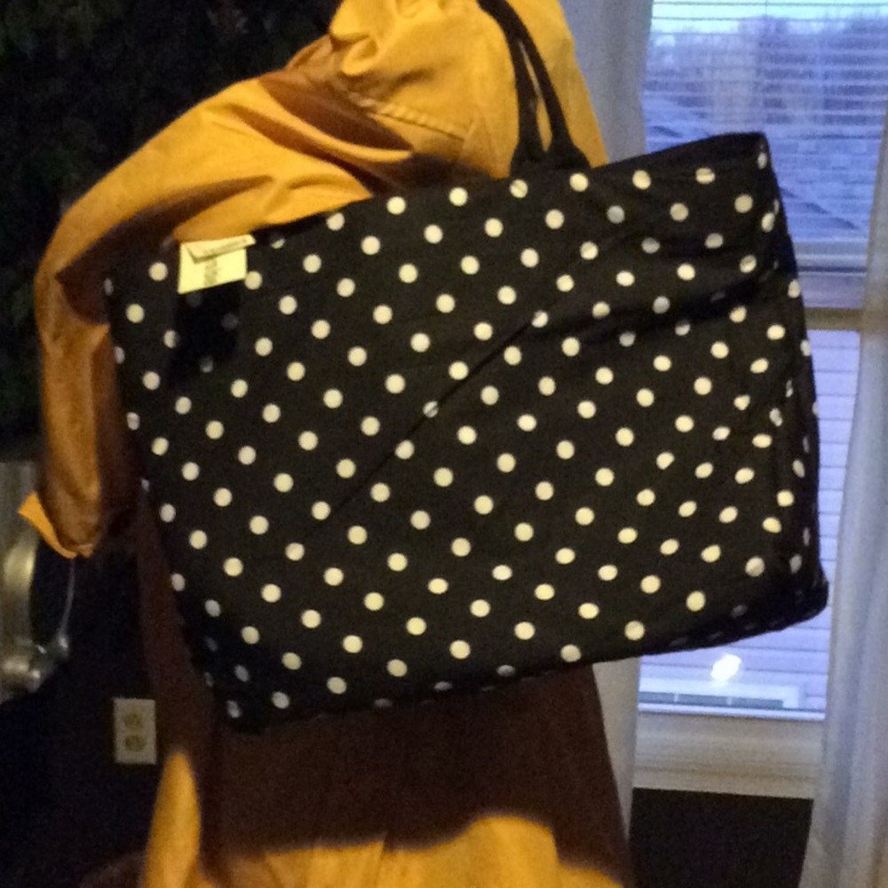 🆕Supe tote. Solid Black/ dots